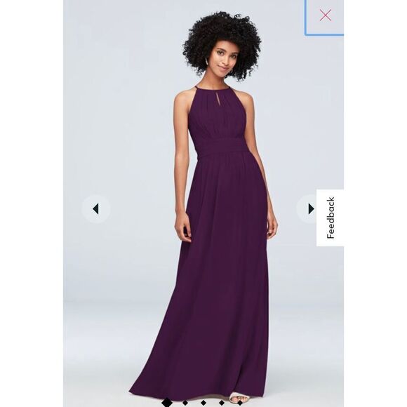 Plum Chiffon David Bridal’s Dress Size 20 - Picture 1 of 8